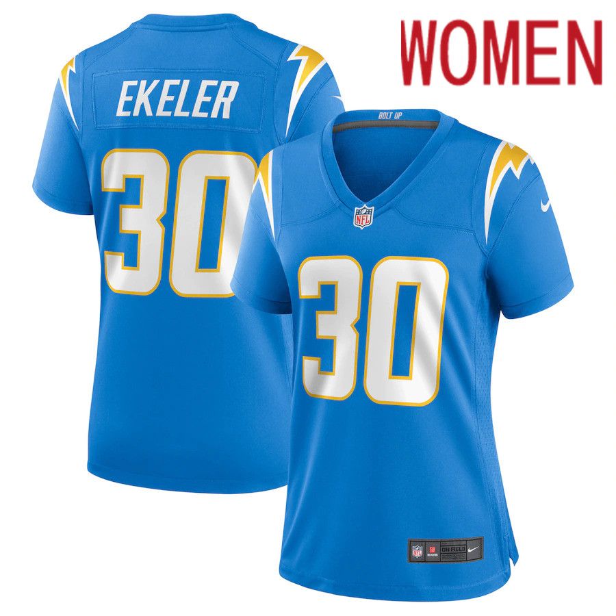 Women Los Angeles Chargers 30 Austin Ekeler Nike Powder Blue Game NFL Jersey